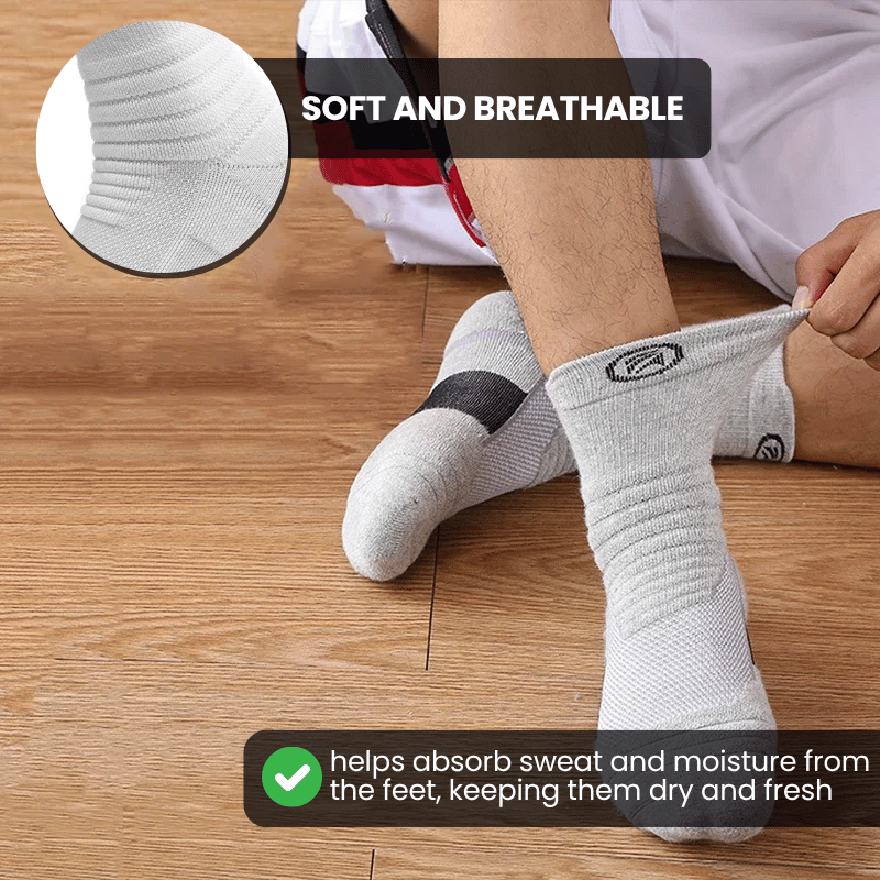 White Breathable Crew Socks - 3 Pack