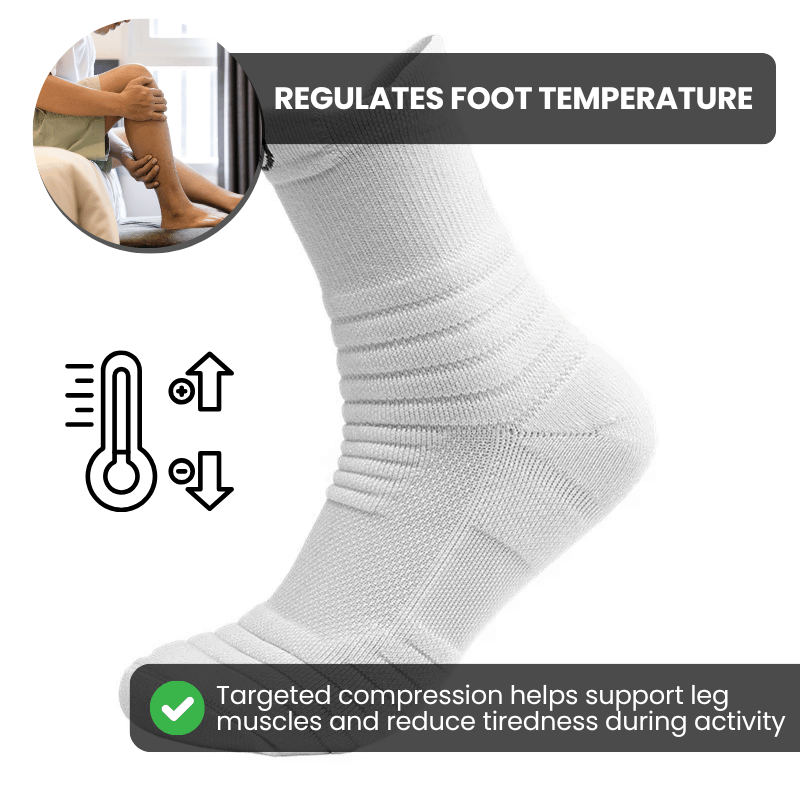 White Breathable Crew Socks - 3 Pack