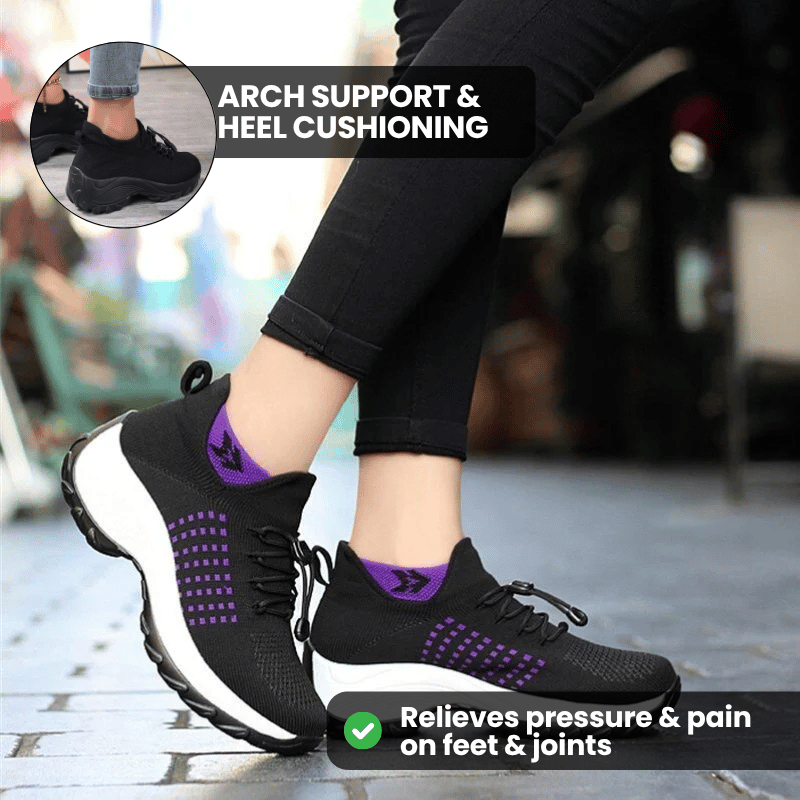 Ortho Stretch Cushion Shoes Women - Black / Purple