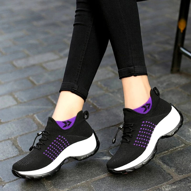 Ortho Stretch Cushion Shoes Women - Black / Purple