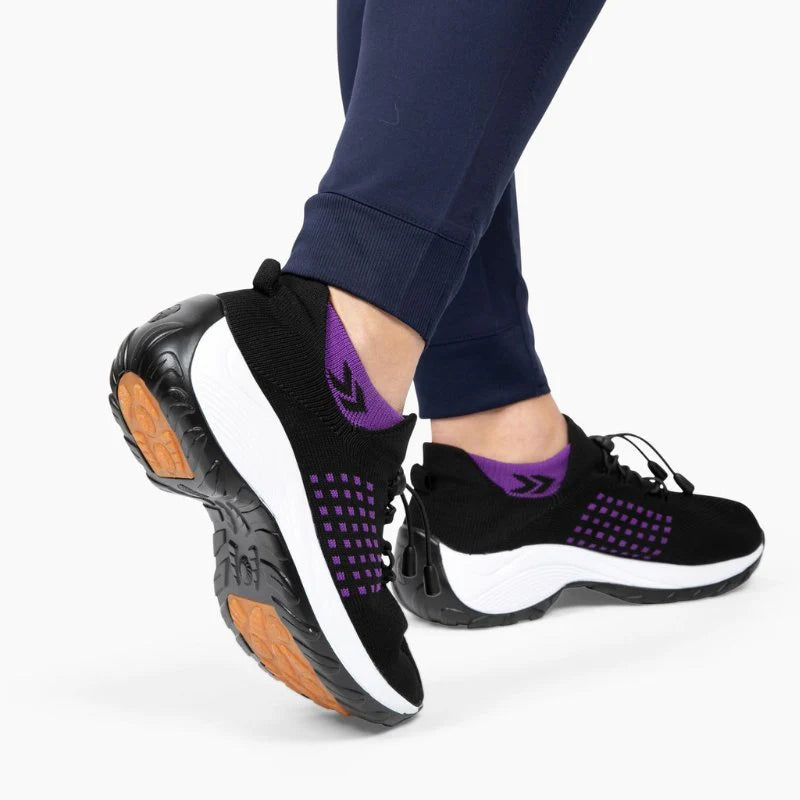 Ortho Stretch Cushion Shoes Women - Black / Purple