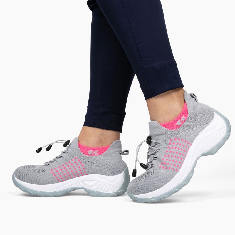 Ortho Stretch Cushion Shoes Women - Gray Pink