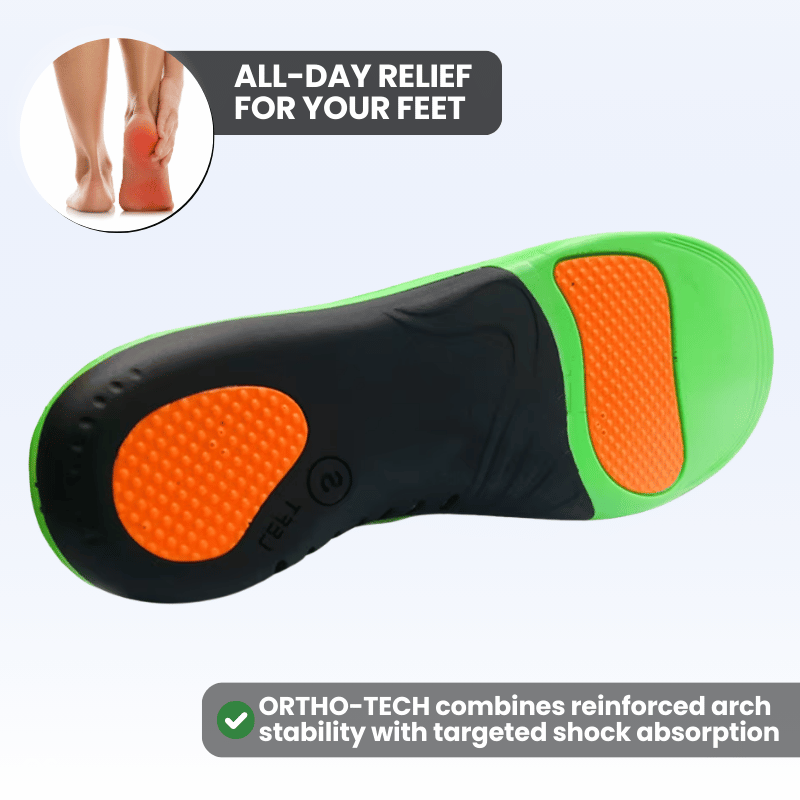 ORTHO-TECH Premium Insoles – Shock Absorbing & All-Day Relief