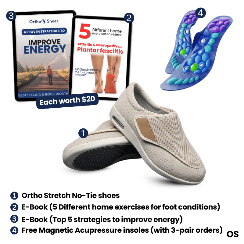 Ortho Stretch No-Tie / Wide Shoes & Low Pressure Fit - Beige